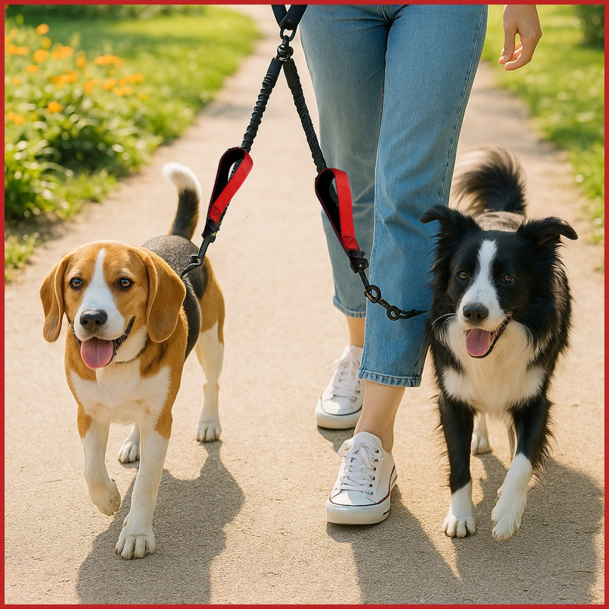 laisse-double-pour-chien-avec-poignée-rembourrée-rouge