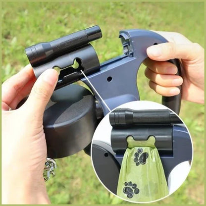 laisse-double-pour-chien-rétractable-3-mètres-sac