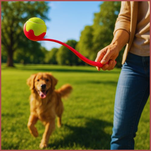 lanceur-de-balle-pour_chien_à-la-main-rose