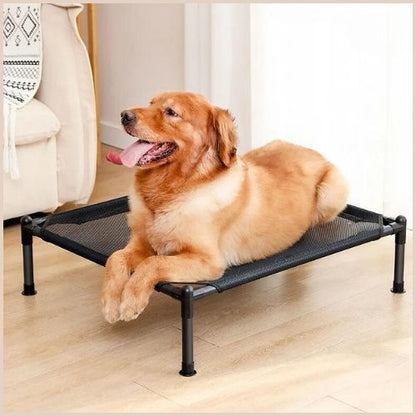 lit-pour-chien-surélevé-en-tissu-respirant-marron