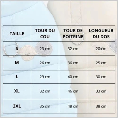Manteau-pour-chien-rembourré-tailles