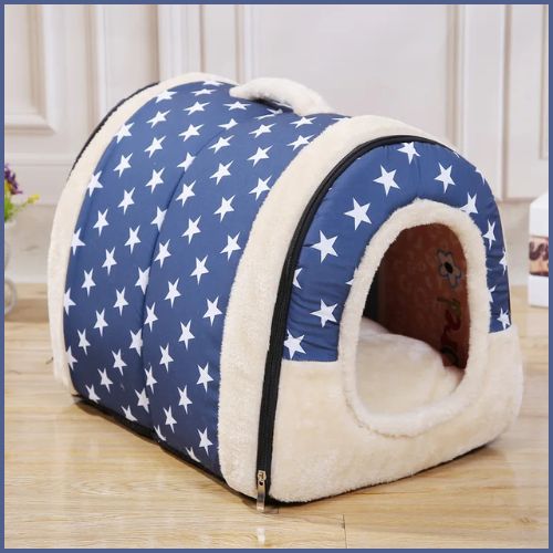 niche-chien_d'intérieur-pliable-bleu