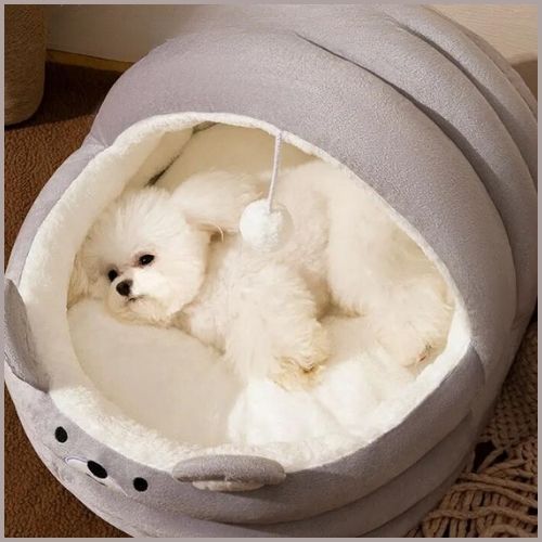 niche-pour-chien-intérieur-pour-petite-taille-gris