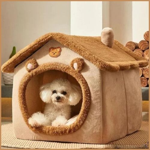 niche-pour-chien-en-forme-de-maison-beige-ours