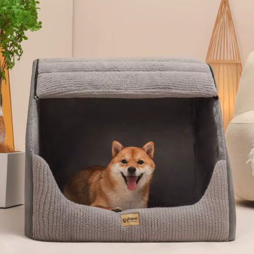 niche-pour-chien-xxl- intérieur-shiba-inu-gris