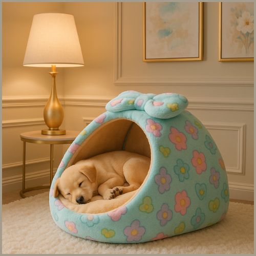 niche-pour-chien_d-intérieur-pour-petite-moyenne-taille-bleu