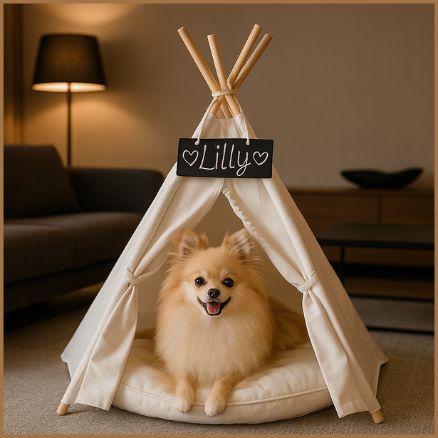 niche-pour-chien_en-forme-de-tente-avec-coussin-rembourré-blanc