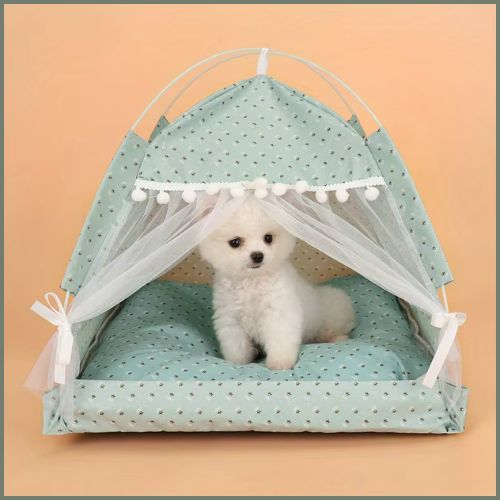 niche-pour-chien_en-petite-tente-d-intérieur-vert