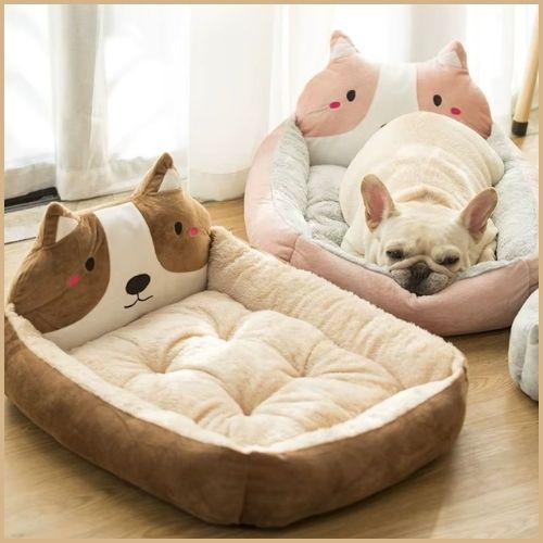 panier-chien-moelleux-et-antidérapant-marron-rose