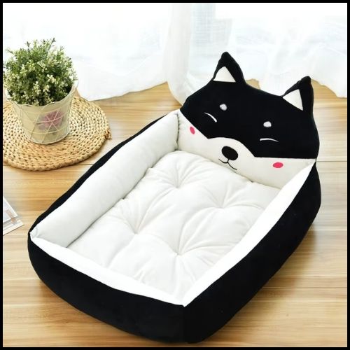 panier-chien_moelleux-et-antidérapant-noir-blanc