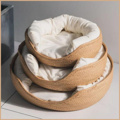 panier-osier-chien-avec-coussin-amovible-et-confortable-blanc