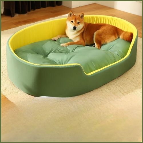 panier-xxl-pour-chien_avec-coussin-épais-et-moelleux-vert