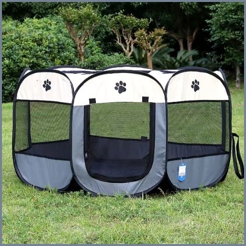 parc-pour-chien-usage-intérieur-et-extérieur-pliable-gris