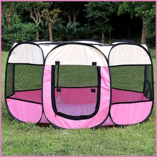 parc-pour-chien-usage-intérieur-et-extérieur-pliable-rose