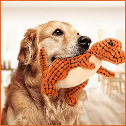 Peluche-pour-chien-anti-ennuie-avec-couineur-orange