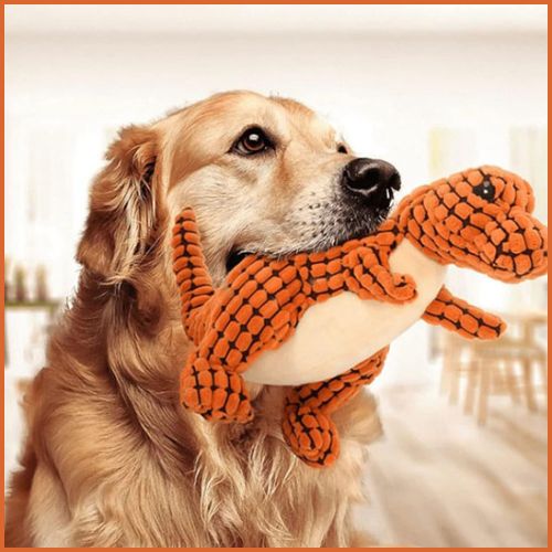 Peluche-pour-chien-anti-ennuie-avec-couineur-orange