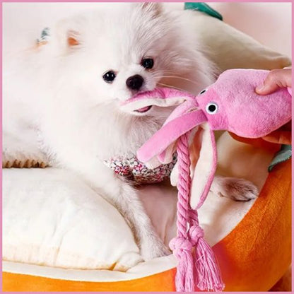 Peluche-pour-chien_pieuvre-rose-avec-corde-resistant