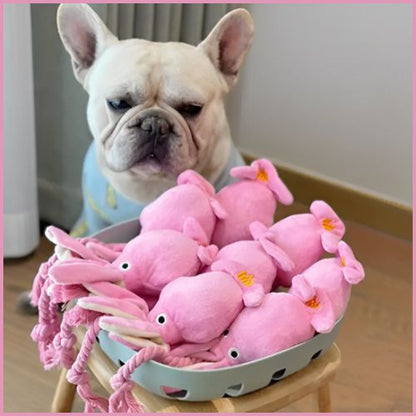 Peluche-pour-chien_pieuvre-rose-avec-corde