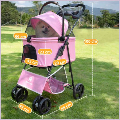 Poussette-pour-chien-15-kg-2-en-1-détachable-tailles