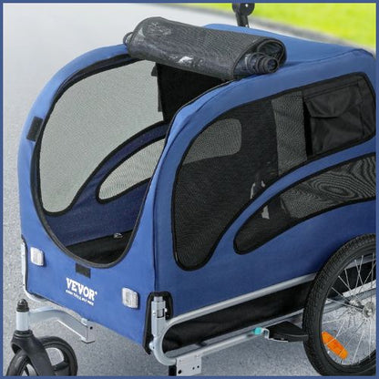 poussette-pour-chien-2-en-1-remorque-vélo-ventile