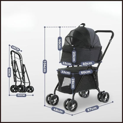 poussette-pour-chien-double-détachable-taille