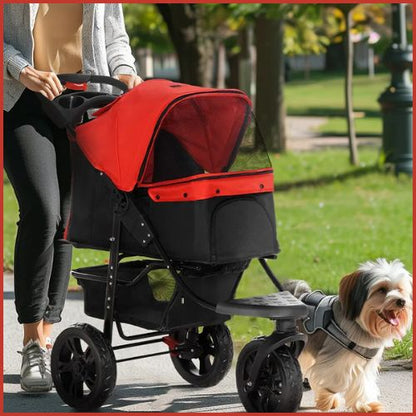 poussette-pour-chien_tout-terrain-pliable-rouge-confortable