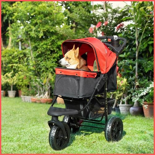 poussette-pour-chien_tout-terrain-pliable-rouge