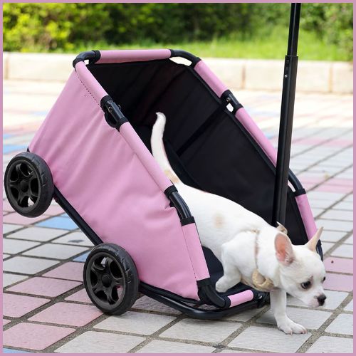 poussette-chien_pour-petite-taille-pliable-et-compacte-rose