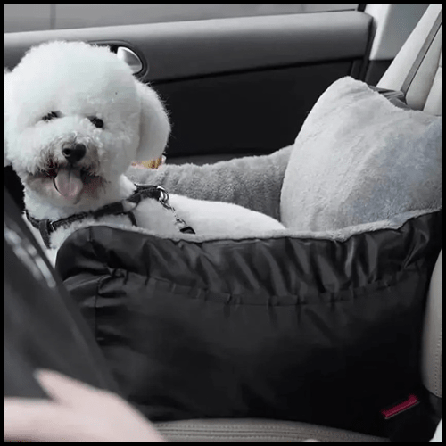 siege-auto-pour-chien-coussin-réversible-et-housse-amovible-attache