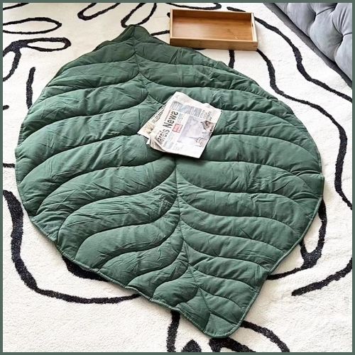 tapis-XXL-pour-chien-en-forme-de-feuille-doux-et-confortable-vert