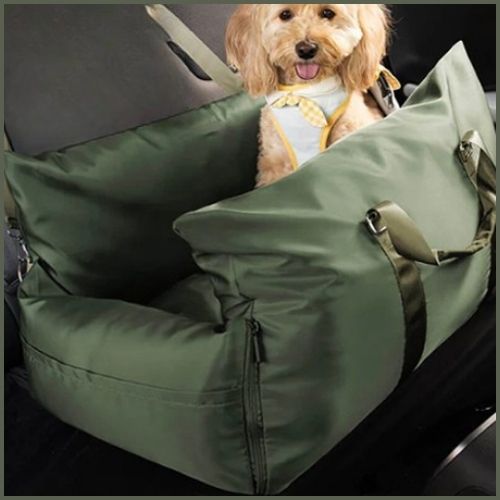 transport-chien-voiture_sécurisé-pour-petit-et-moyen-vert